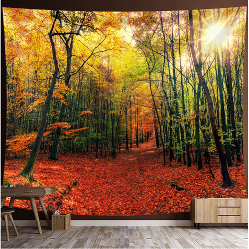 Wandteppich wald sonnenschein - wandteppich,