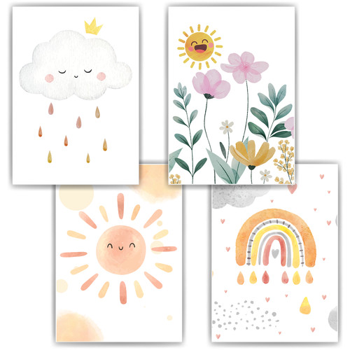 Sonne wolke blumen - blumen, regenbogen