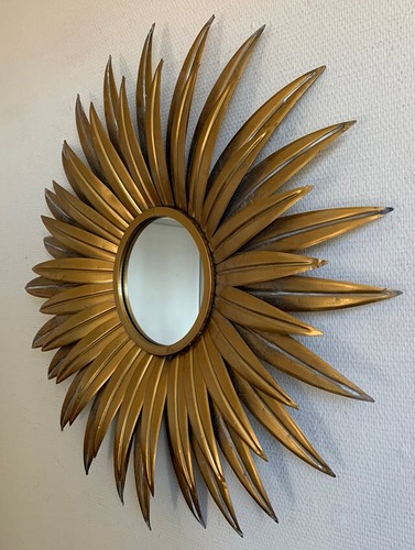 Wandspiegel sonne rund metall - wandspiegel,