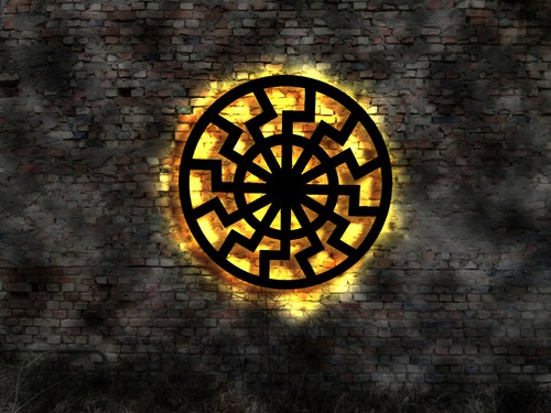 Wandbild schwarze sonne - 3d,