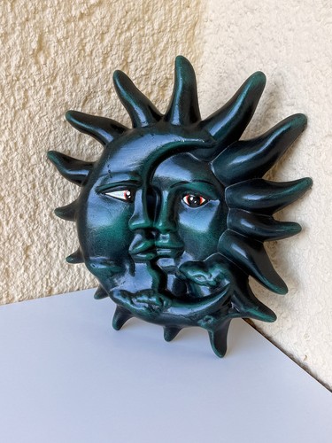 Vintage wandrelief sonne mond - wandrelief,