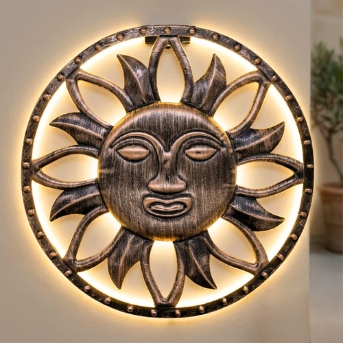 Solar wand bild sonne bronze - wand,
