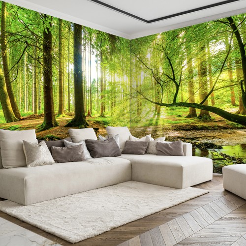 Sonne wald landschaft vlies - sonne,