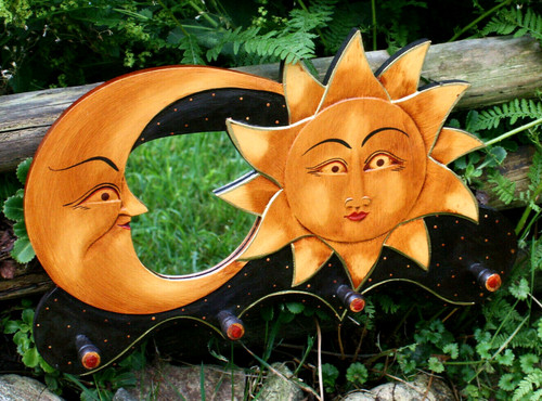 Spiegel sonne mond - mond, holz