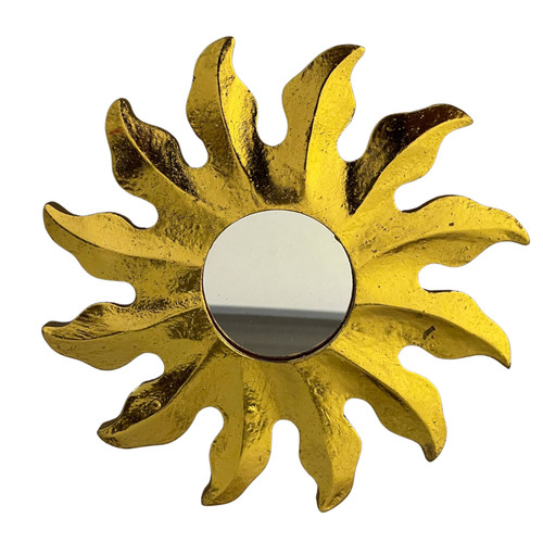 Spiegel sonne holz gold - sonne, ø